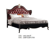 European style Classic design furniture of Leather headboard Bed used Beech wood in Glossy painting for Villa house supplier