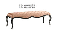 Custom made European design Long bench furniture by Fabric upholstered with Sliver painting legs supplier