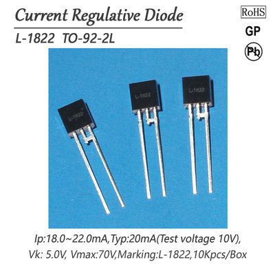 China DIODE Current Regulative Diode L-1822 TO-92-2L current 20.0mA supplier