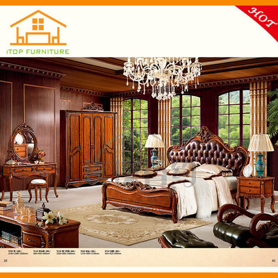 China royal luxury bedroom furniture leather furniture bedroom hand painted bedroom furniture supplier