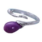 Sterling 925 Silver Purple Synthetize Gem Tulip Designs Ring(058884)