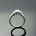 925 Silver Jewelry CZ Diamonds Three Stones Engagement Ring (SRT336)