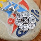 Women and Men Retro Sterling Silver Buddhist Sutras Pencant Charm Necklace (SY12299)