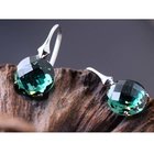 Sterlilng 925 Silver Green Cubic Zircon Drop Earrings Women Jewelry (060308)
