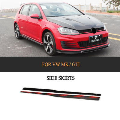 Carbon Fiber Side Skirt Extensions For VW GOLF VII 7 GTI MK7 2014 UP