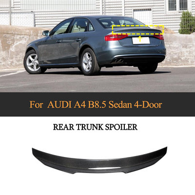 Carbon Fiber Rear Trunk Spoiler Wing for Audi A4 B8.5 A4l Sedan 4-Door 2013-2016