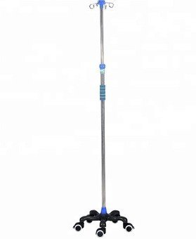 China Good quality and hot sale Stainless steel medical height adjustable iv poles for sale supplier