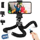 Flexible Phone Tripod Mini Camera Tripod for iPhone, Octopus Tripod with Remote and Phone Holder, 360° Rotating Vlogging