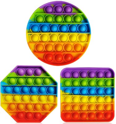 Relieve stress push pop bubble fidget sensory toy Rainbow Silicone Push Pop Bubble Fidget Sensory Pop it Fidget Toy