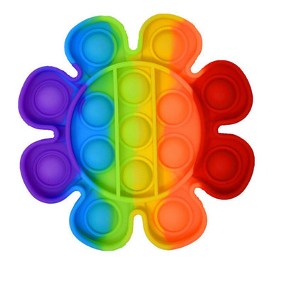 Push For Pop Fidget Toy Square Sensory Toy  Rainbow Push Bubble Stress relief Kids tiktok Family games