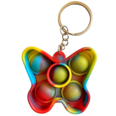 Pop It Rainbow Fidget Toy Sensory Square Popit Pack Mini Simple Dimple Popper Keychain Set,Popitz Popet Game