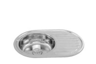 Azerbaijan  premium Round Bowl Single Sink Topmount  Stainless Steel Kitchen Sink with drainboard
