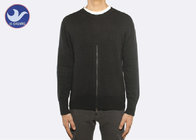 Custom Men's Knit Pullover Sweater , Mens Half Zip Jumper / Pullover Bottom Open