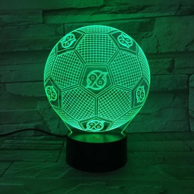 Acrylic heart football shape LED 3D Visual Lamp manufacture 3d led mini night light for kids gift