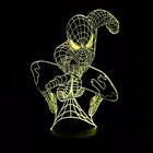Superhero Spiderman 3D Table Lamp Optical Illusion Bulbing able Desk night light projector kids