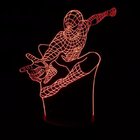 7 Colors Superhero Spiderman 3D Table Lamp Optical Illusion Bulbing able Desk night light for childredns room