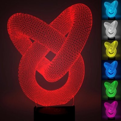 Acrylic sweet heart shape LED 3D Visual Lamp manufacture cartoon designs 3d led mini night light for kids gift