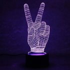 Hot sale 3D LED Illusion Victory Gesture Touch Control 7 Colors Change Night Light with USB Charger For Kids Christmas