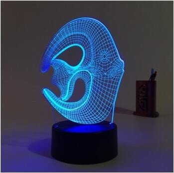 Acrylic Cute fish LED 3D Visual Lamp manufacture  3d led mini night light for Special Day