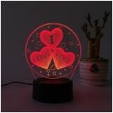 Acrylic Sweet Heart 3D LED Visual night light supplier in China  mini night light for Special Day