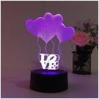 Love & Heart Shape LED 3D Optical Illusion Smart 7 Colors Night Light Table Lamp night light