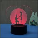 Love & Heart Shape LED 3D Optical Illusion Smart 7 Colors Night Light Table Lamp night light