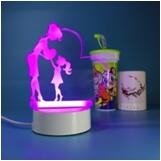 Hot sales Home decorate 3D Illusion Sweet heart  Plug Powered Dimmable LED Desk Lamp Night Light  for Mother's day  gift