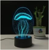 Hot sales Acrylic LED Table Desk Lamp 7 Colorful LED 3D Optical Illusion Night lamp With ABS Base