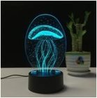 China Supplier 3D Illusion Cartoon Jellyfish Multicolor LED Bedside Night Light Lamp with touchable Swith