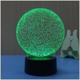Hot sales Acrylic LED Table Desk Lamp 7 Colorful LED 3D Optical Illusion Night lamp With ABS Base
