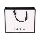 custom luxury black c1s art paper matt laminated shopping bag with ribbon bow,cheap c1s art paper matt laminated