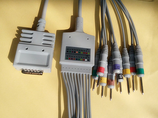 China Burdick 10 Leads EKG Cable 4.0/3.0 IEC Standard DB15 Pin EK-10 Talex Free supplier