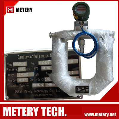 China Sanitary coriolis mass flow meter MT100M/25 tri-clamp connection from METERY TECH. supplier