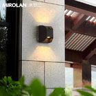 MIROLAN Wall Sconces,6W LED Aluminum Waterproof Wall Lamp,Black Square Outdoor Wall Light Up and Down 3000K Warm White