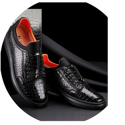Crocodile Leather Shoes Men's Genuine Leather High-End Business Casual Men's Formal Wear Korean Casual Trend Breathable