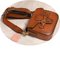 Horseshoe buckle bag retro cowhide canvas one shoulder diagonal saddle bag genuine leather