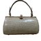 European And American Casual Cylindrical Handbag Horizontal Barrel-Shaped Leather Shoulder Bag Crocodile Leather