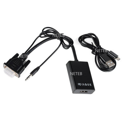 1080P VGA to HDMI Audio Video Cable Adapter Female Converter with USB Cable