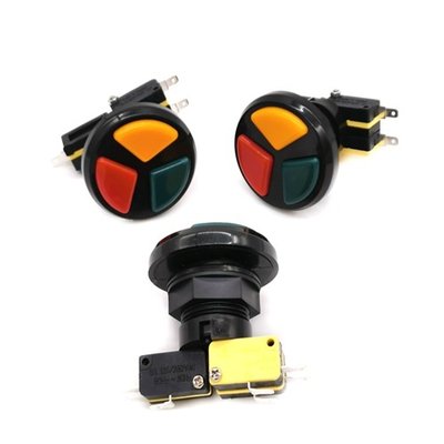 Multicade 3 in 1 triple Round push button microswitch