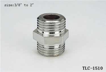 China TLC-1510 1/2&quot;-2&quot; MF steel equal nipple chrome plated NPT copper fittng water oil gas mixer matel plumping joint supplier