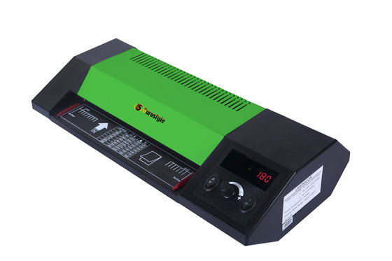 China ISO9001 Pouch Laminating Machine Laminating Width 230mm Color Green Full Metal supplier
