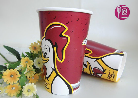 China Juice 16oz Disposable Cold Paper Cups Double PE Custom Print supplier