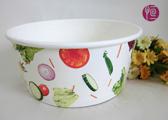 China 43oz Food Grade PE Coated Low Leakage Disposable Paper Bowls / Enamel Paper supplier