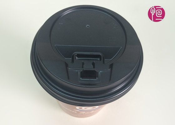 China Disposable Plastic Lids , 3.6g PS Plastic Black Coffee Cup Lids supplier