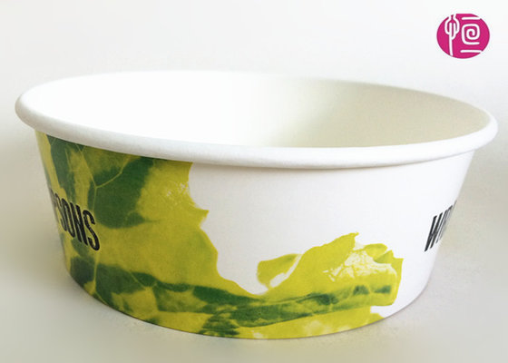 China 44oz Disposable Paper Bowls PE Coated Enamel Paper Food Salad Container With Lid supplier