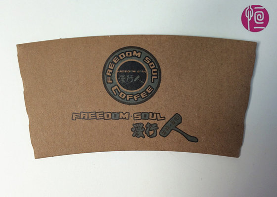 China 12oz Kraft Paper Custom Print Coffee Cup Sleeve In Ripple Wall supplier