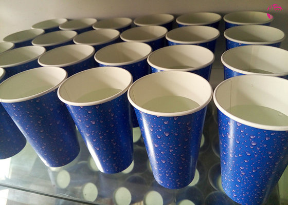 China PE Coated Top Rim 80mm 12oz Cold Paper Cups For Milkshake Juice Ice supplier