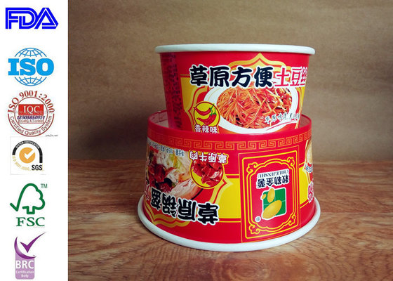 China Take Away Paper Salad Bowls , Kraft Paper Food Containers Match With Lid supplier