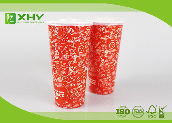 China 24oz Big Size Eco-Friendly Food Grade Double PE Coated Paper Cups for Cold Drink Soda Coca Cola supplier