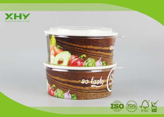 China Take Away Flexo Printed Logo 32oz Paper Salad Bowls Containers FSC Certificated supplier